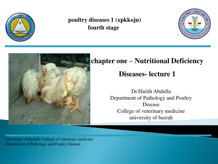Poultry Nutritional Deficiency Diseases
