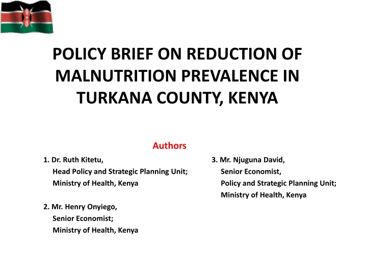 Addressing Malnutrition Prevalence in Turkana County
