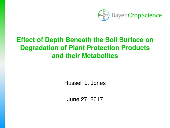 Impact of Soil Depth on Degradation of Plant Protection Products
