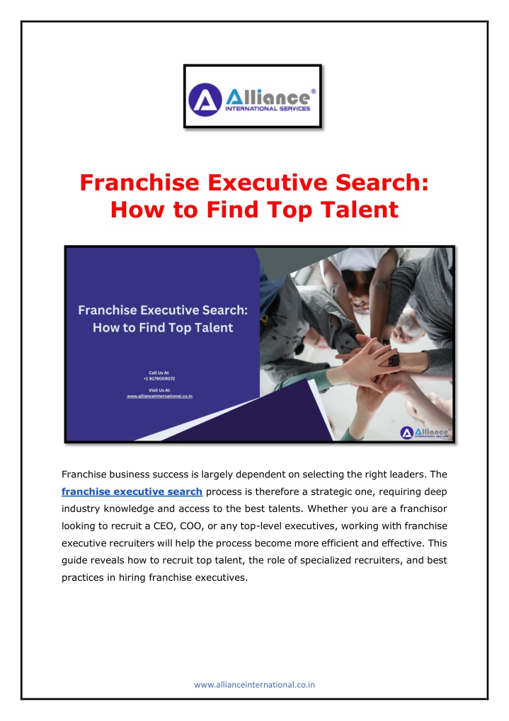 franchise executive search how to find top talent n.w