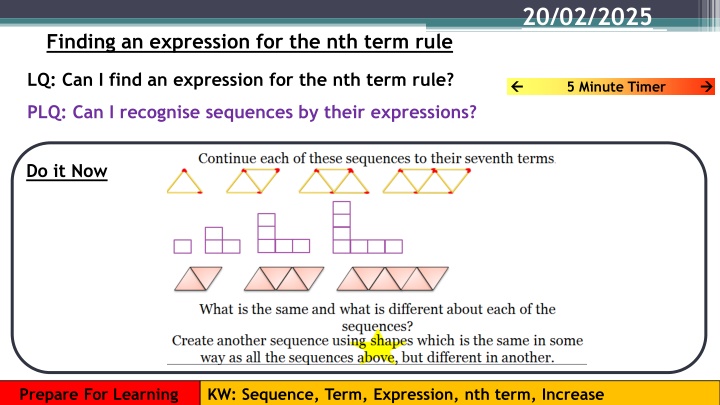 Finding Nth Term Rule for Sequences