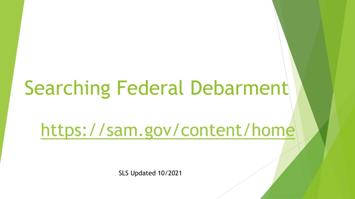 Federal Debarment Search Guide