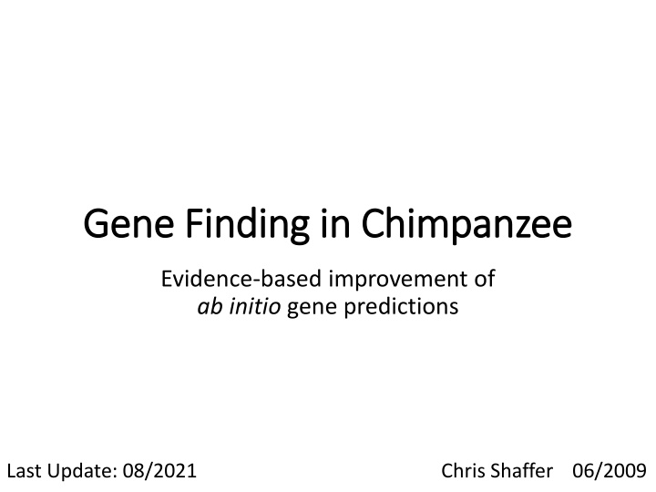 Enhancing Gene Predictions Based on Chimpanzee Genomic Analysis