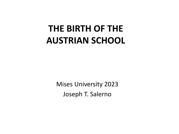 The Marginalist Revolution and Menger's Impact