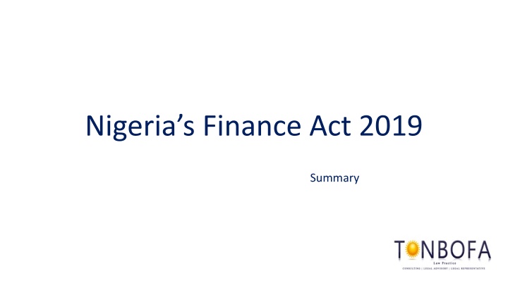 Overview of Nigeria's Finance Act 2019