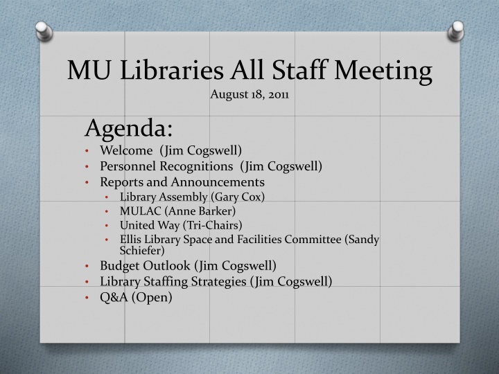 MU Libraries All Staff Meeting