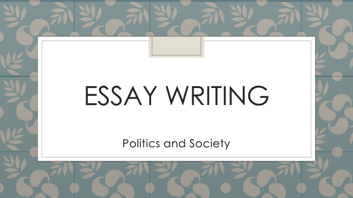 ESSAY WRITING