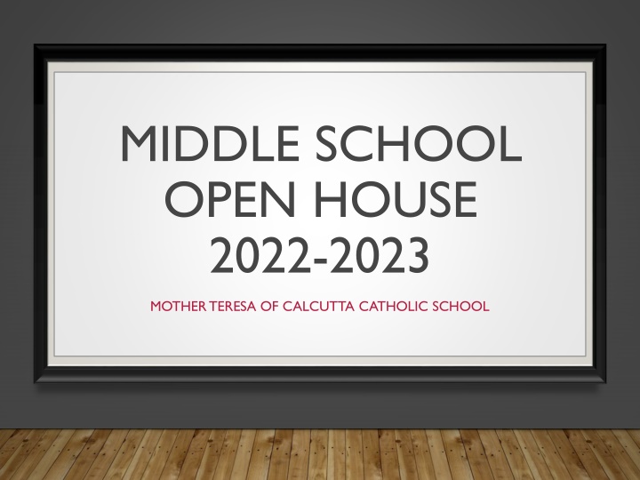 Middle School Open House 2022-2023 Expectations & Approaches to Learning