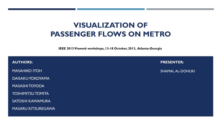 Visualizing Passenger Flows on Metro: Insights from Tokyo Data