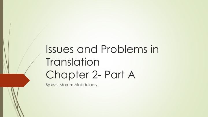 Translation Challenges: Types of Meaning and Problems