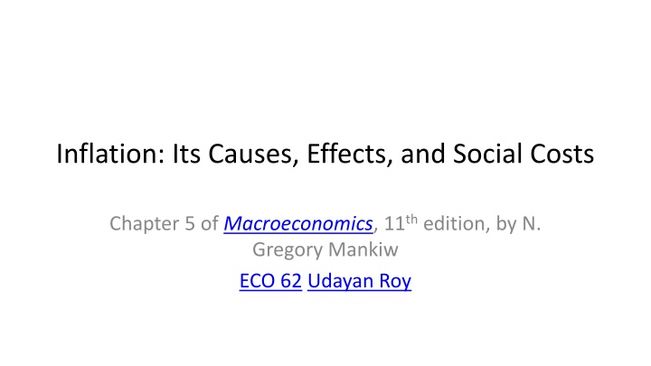 Inflation: Causes, Effects, and Social Costs - Chapter 5 of Macroeconomics