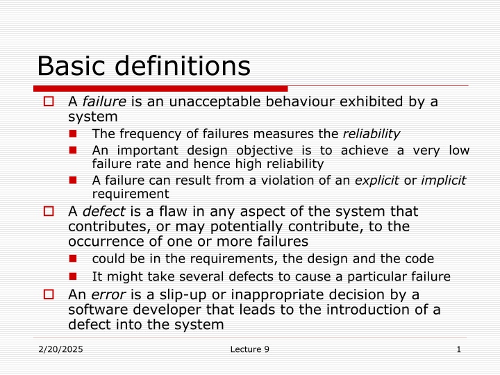 Basic definitions