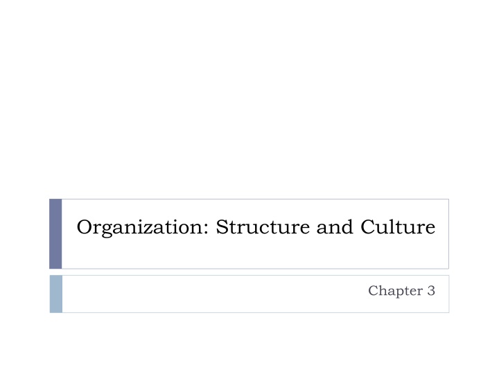 Organization: Structure and Culture
