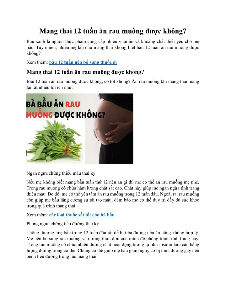mang thai 12 tu n n rau mu ng c kh ng n.w