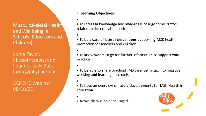 Enhancing Musculoskeletal Health in Education Sector