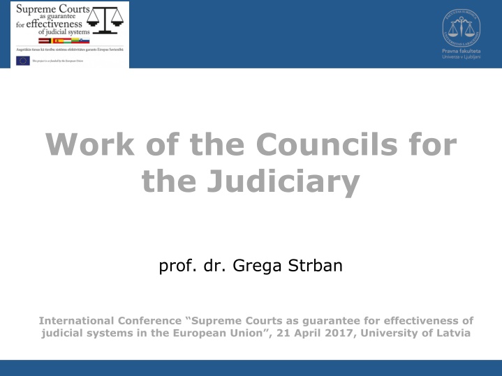 Work of the Councils for  the Judiciary