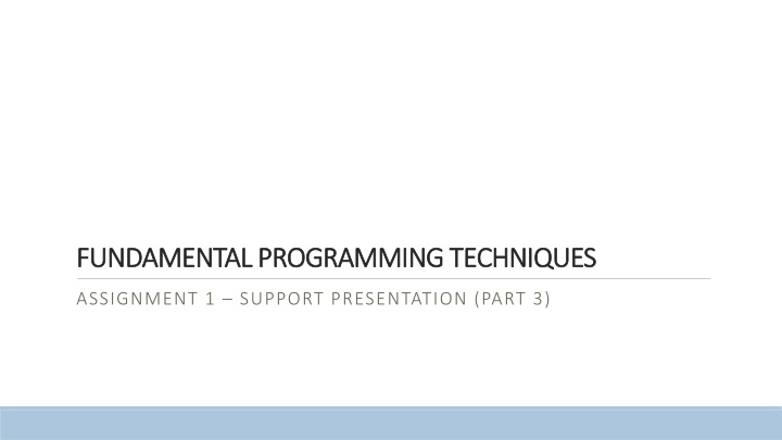 FUNDAMENTAL PROGRAMMING TECHNIQUES