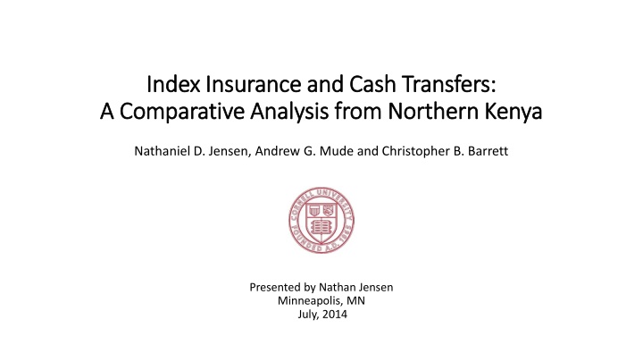 Comparative Analysis of Index Insurance and Cash Transfers in Northern Kenya