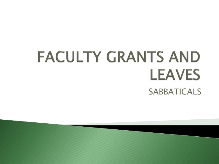 Sabbaticals: Academic Year Proposals and Activities