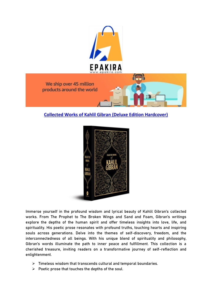 collected works of kahlil gibran deluxe edition n.w