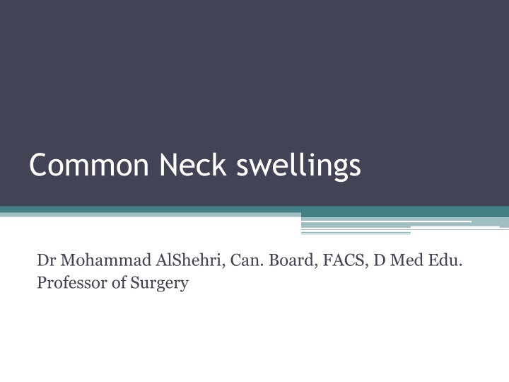 Common Neck swellings