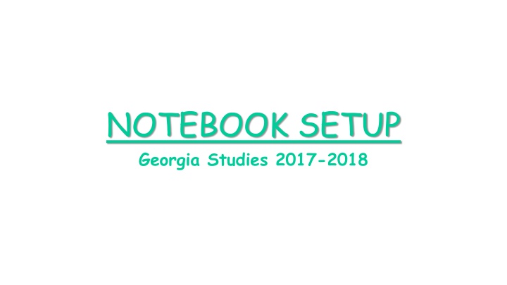 Georgia Studies Notebook Setup 2017-2018