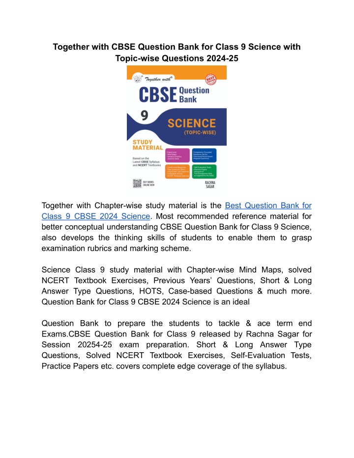 together with cbse question bank for class n.w