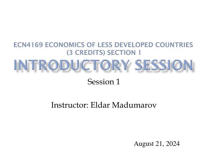 Economic Development and Analysis