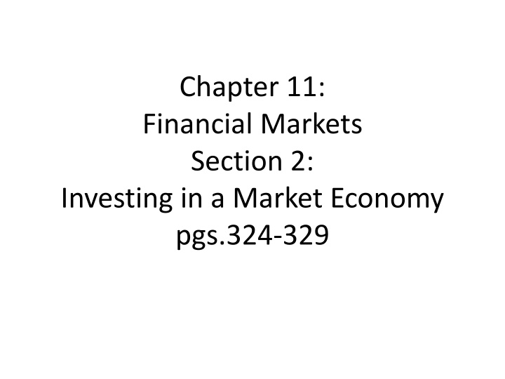 Investing in a Market Economy: Objectives, Goals, and Risk