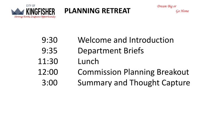 Department Retreat and Planning Session