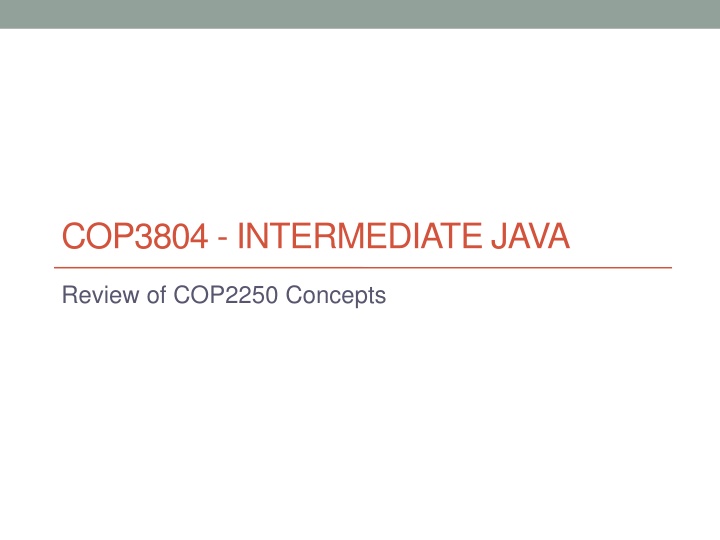 Intermediate Java Concepts Review: JDK, API, Variables, Data Types