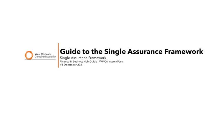 Guide to the Single Assurance Framework