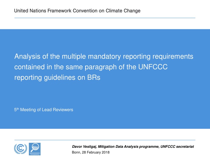 Analysis of Mandatory Reporting Requirements in UNFCCC Guidelines