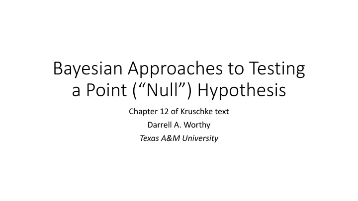 Bayesian Approaches to Testing a Point Null Hypothesis