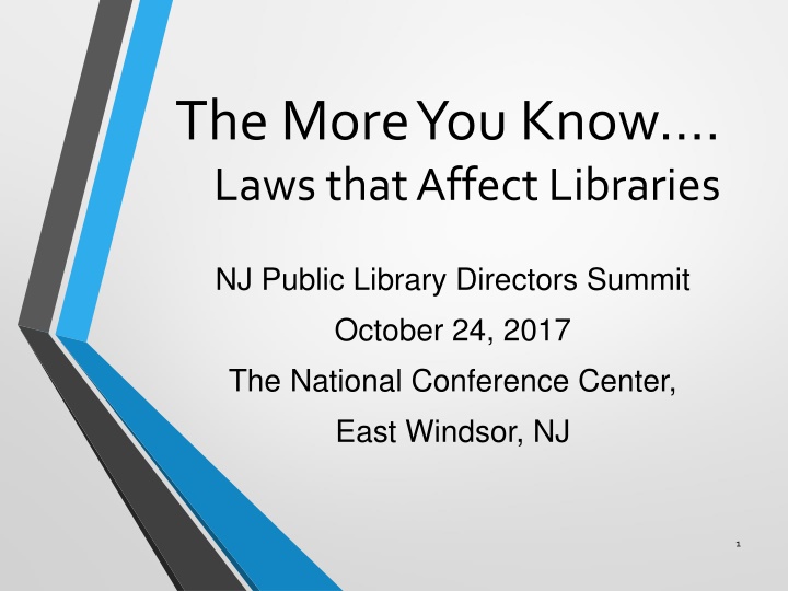 The More You Know…. Laws that Affect Libraries