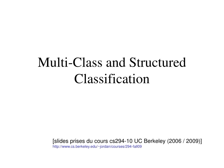 Multi-Class and Structured Classification