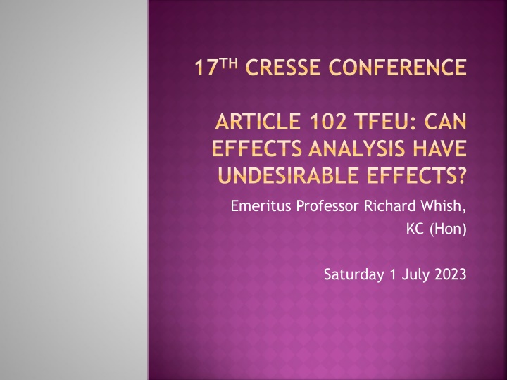17th CRESSE CONFERENCE