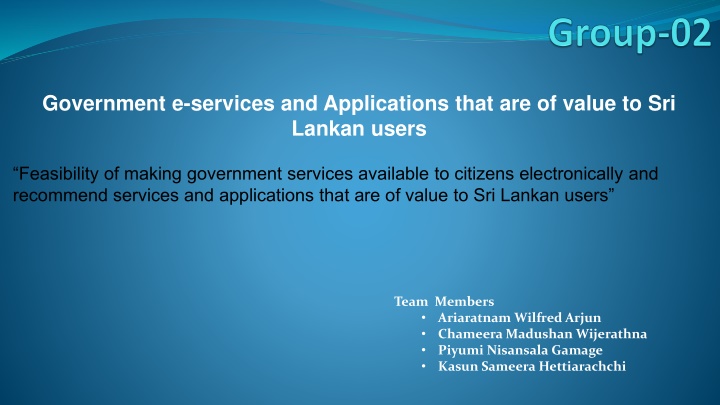 Enhancing Sri Lanka's Government Services Electronically