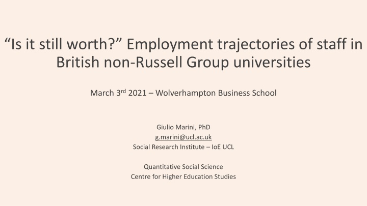 Employment Trajectories at Non-Russell Group Universities: Insights and Trends