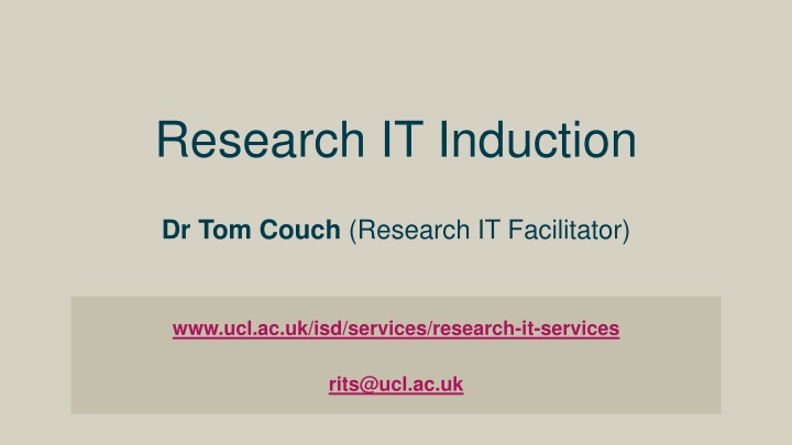 Research Data Management Services at UCL