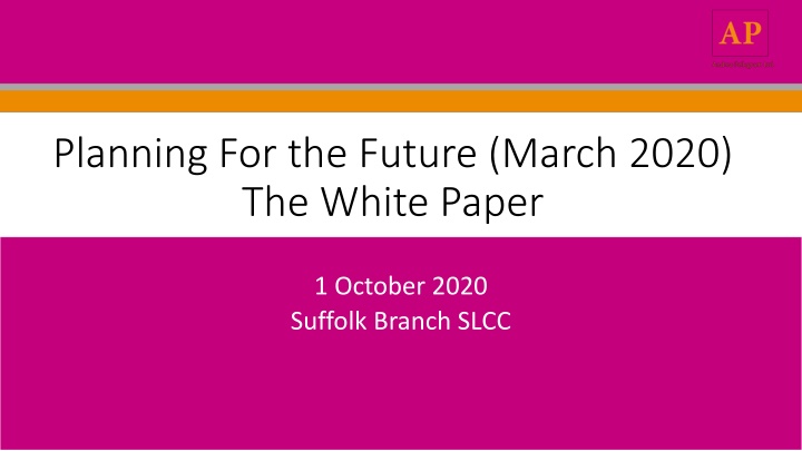 Planning For the Future (March 2020)