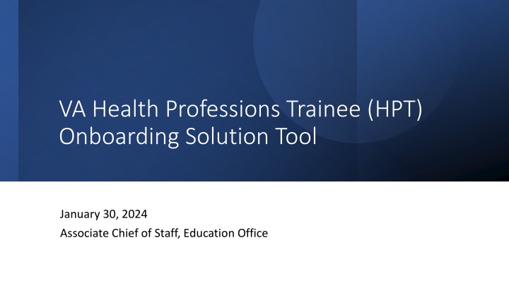 VA Health Professions Trainee (HPT)