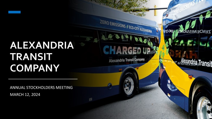 Alexandria Transit Company Annual Stockholders Meeting Agenda