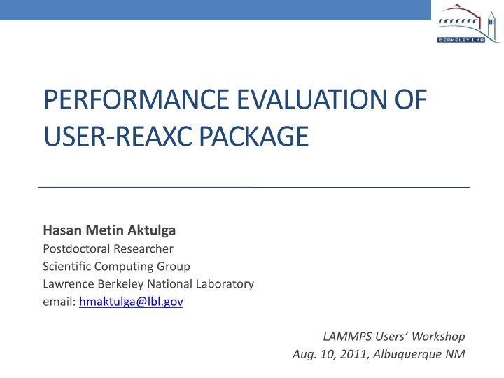 Performance Evaluation of User-ReaxC Package: ReaxFF vs. Classical MD