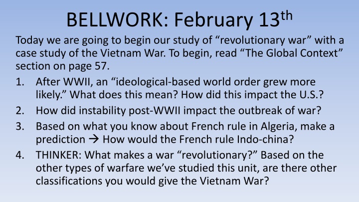 Studying the Vietnam War: The Global Context