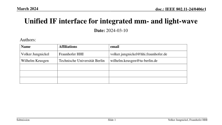Unified IF Interface for Integrated mm- and Light-wave