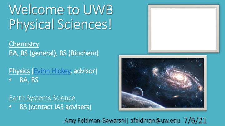 UWB Physical Sciences Degree Planning