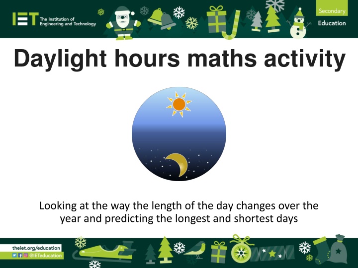Daylight hours maths activity