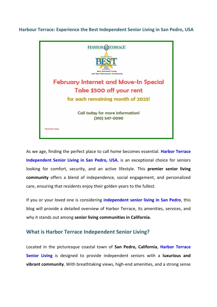 harbour terrace experience the best independent n.w