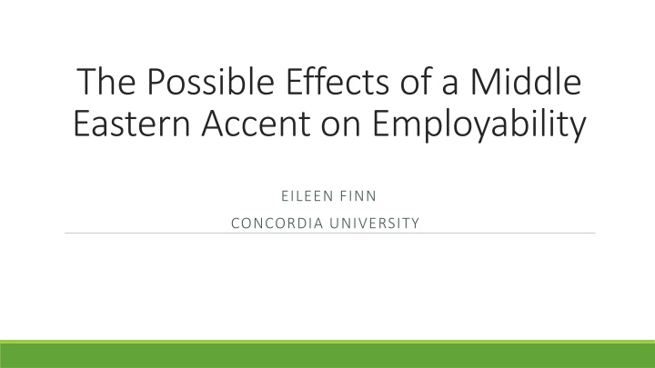 Impact of Middle Eastern Accent on Employability